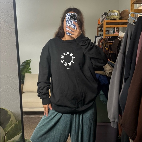 AllSaints Tierra Oversized Crewneck Black Size Small - Picture 3 of 9